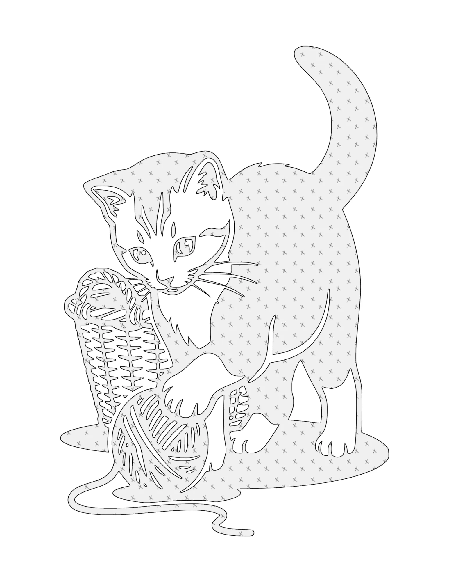 Hygge Cafe Pattern Guide, uncolored