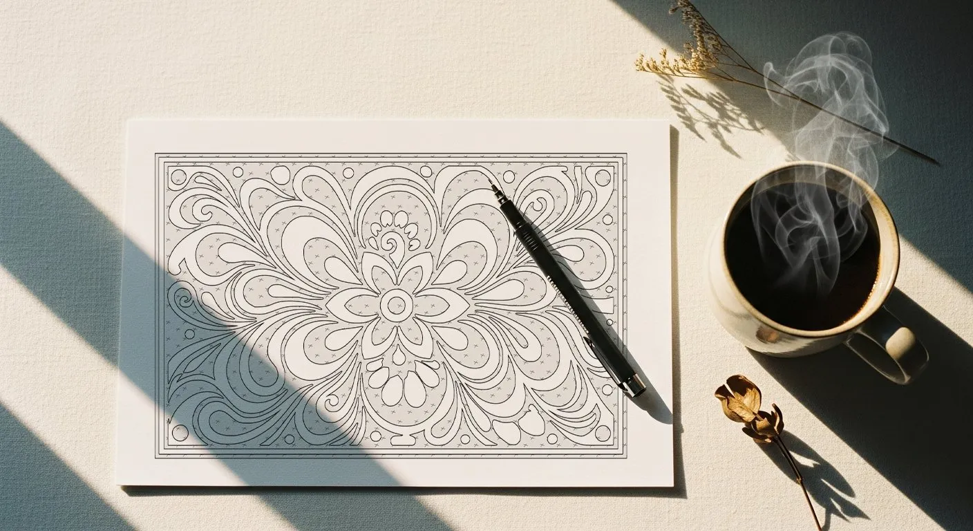 Morning analog ritual :  blank paper, pen, coffee. No screens, no noise.