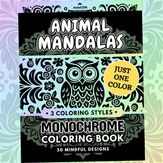 Animal Mandalas: One Color Mandala Coloring Pages