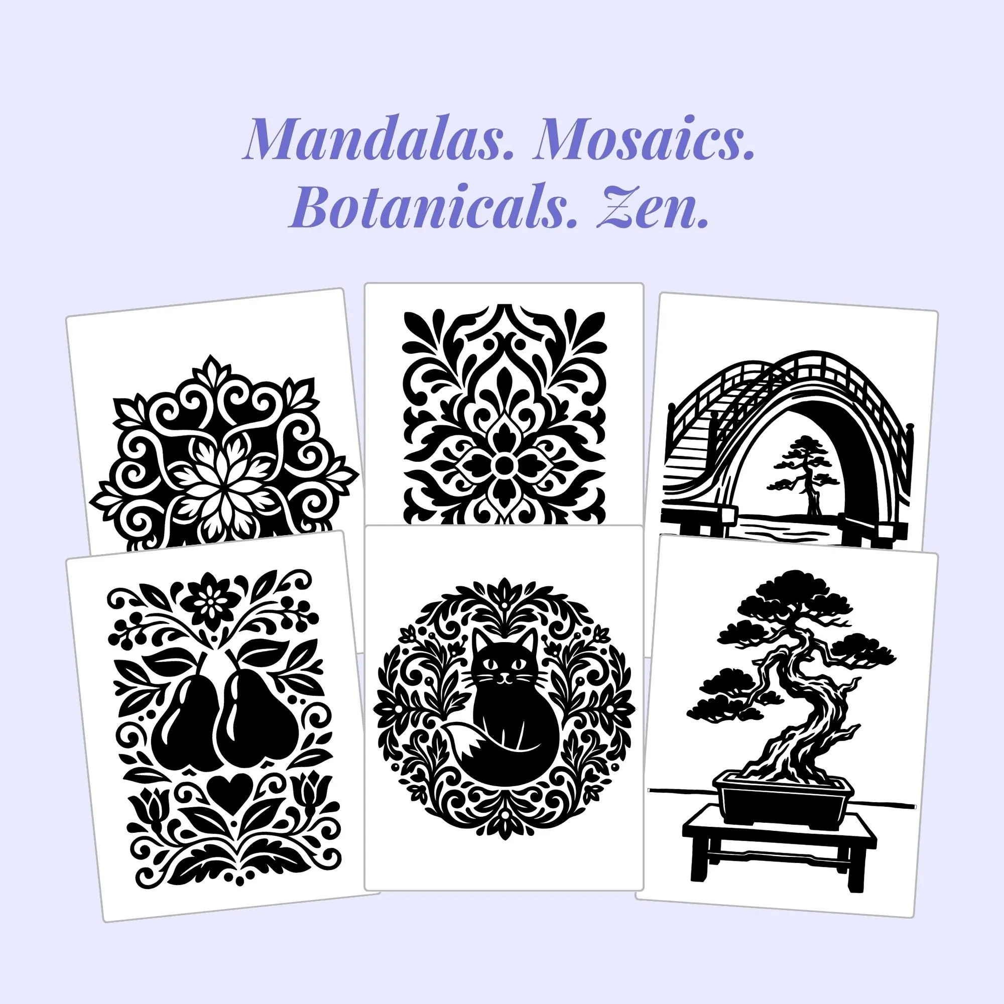 Mindful Monochrome Coloring Bundle, Just One Color