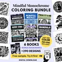 Mindful Monochrome Coloring Bundle: Just One Color