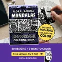 Animal Mandalas: One Color Mandala Monochrome Coloring Pages