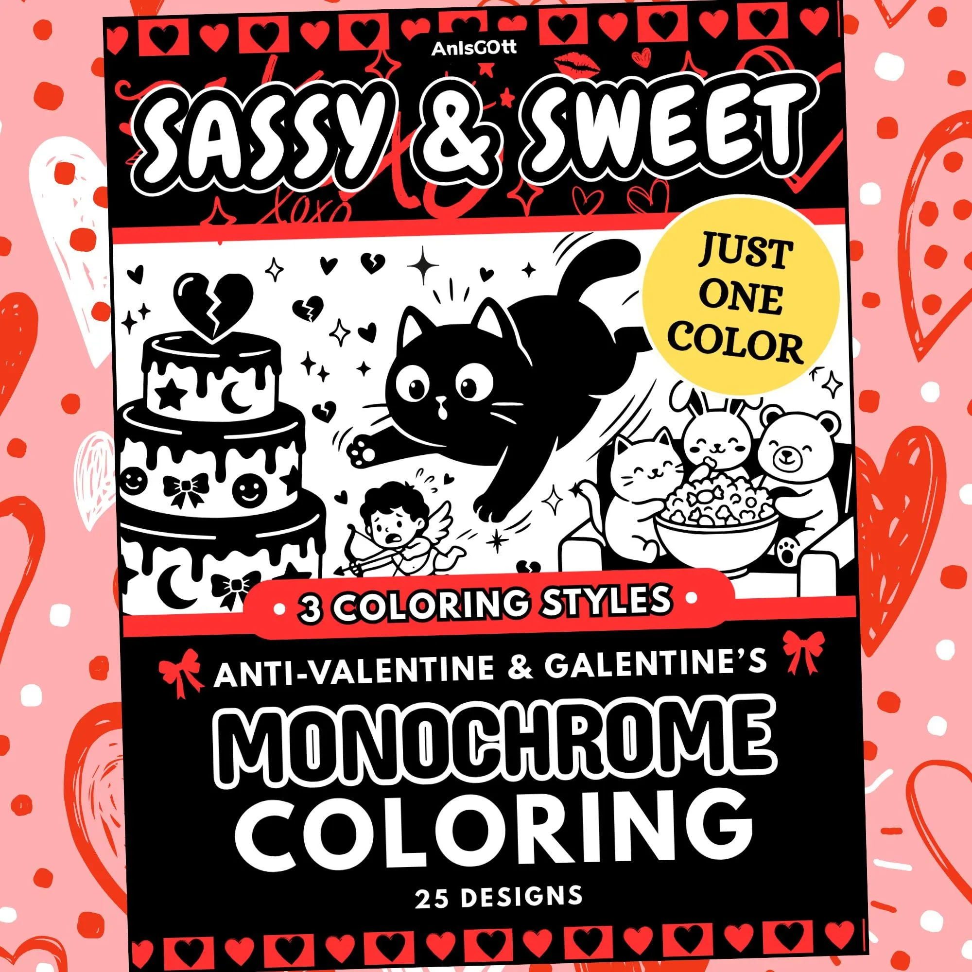 AnIsGOtt Sassy Anti Valentine Monochrome - Cover Preview - Monochrome Coloring
