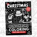 Christmas Monochrome: Cute Animals Holiday Monochrome Coloring Pages