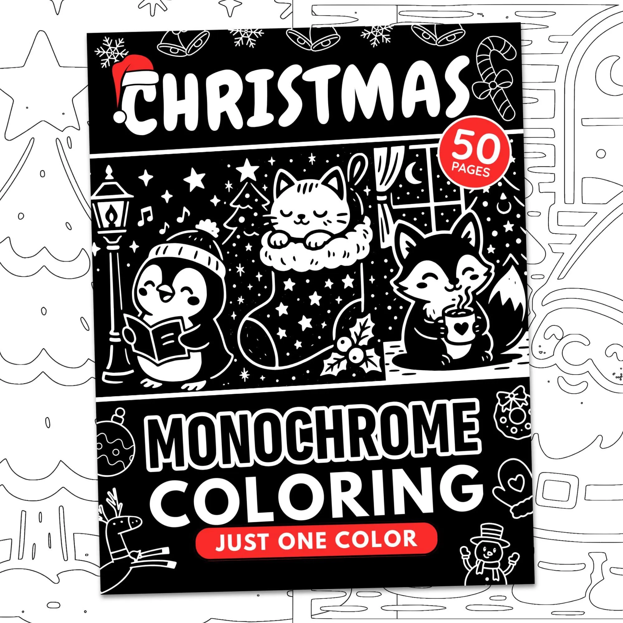 AnIsGOtt Christmas Monochrome - Cover Preview - Monochrome Coloring