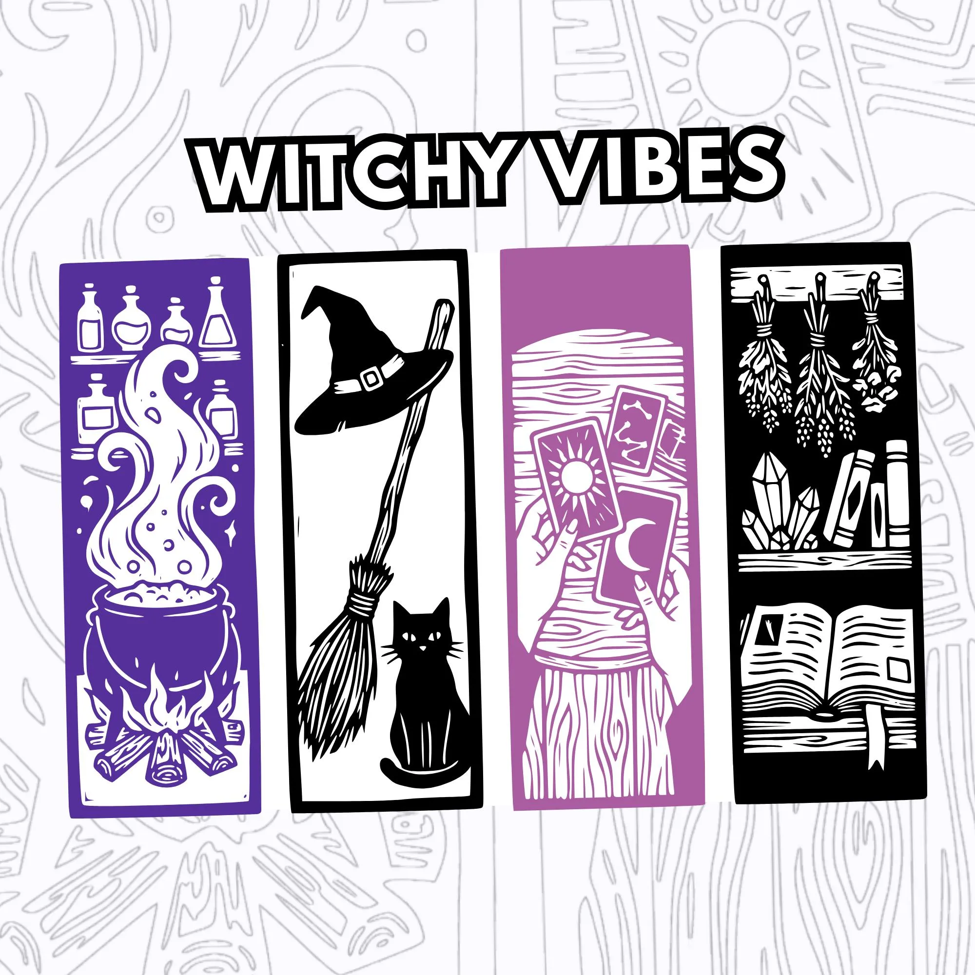 Mindful Monochrome Coloring Bookmarks, One Color Adult Stress Relief Pages Printable PDF PNG (40 Designs)