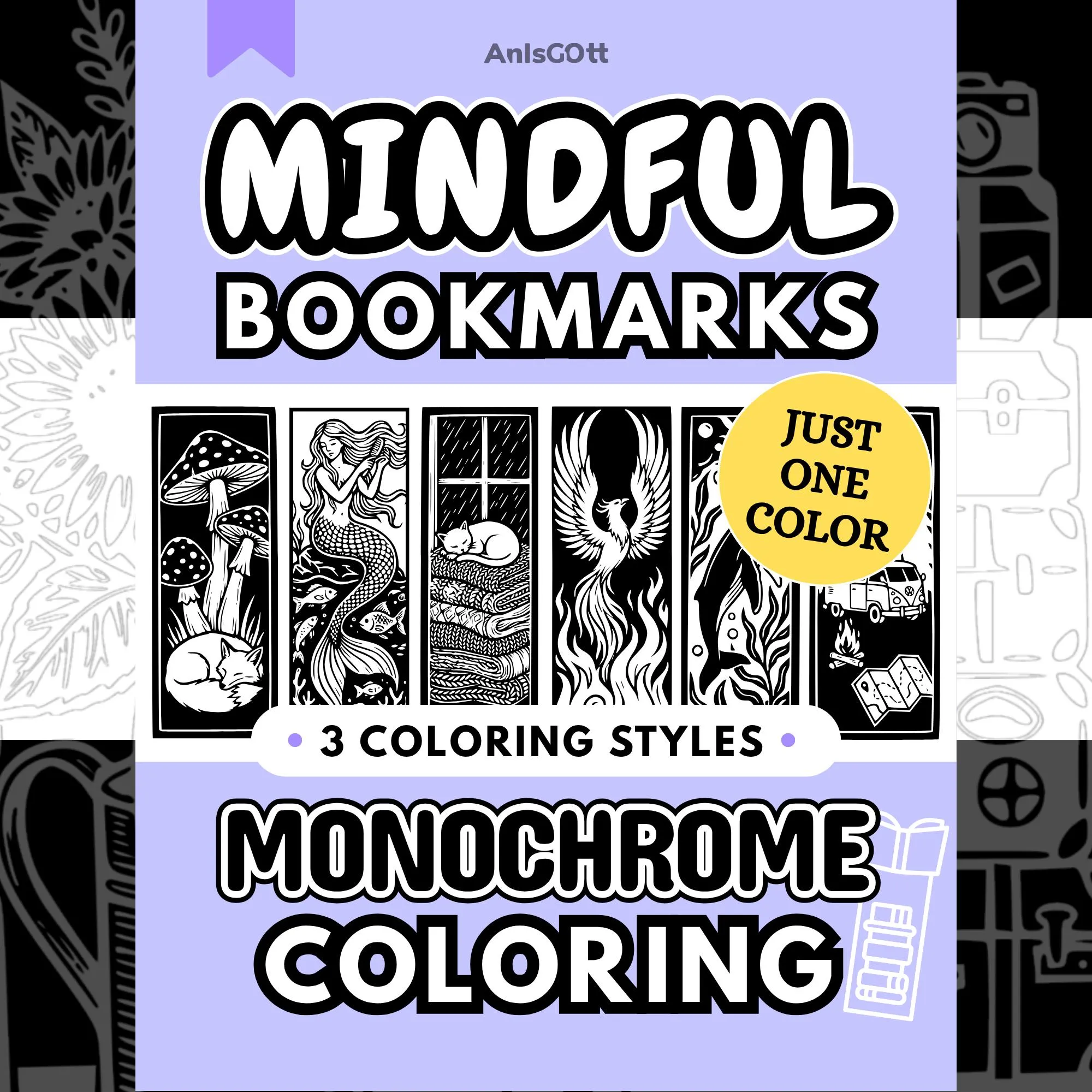 AnIsGOtt Mindful Monochrome - Cover Preview - Monochrome Coloring