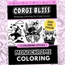 Corgi Bliss: Cute Dog Bold & Easy Monochrome Coloring Pages