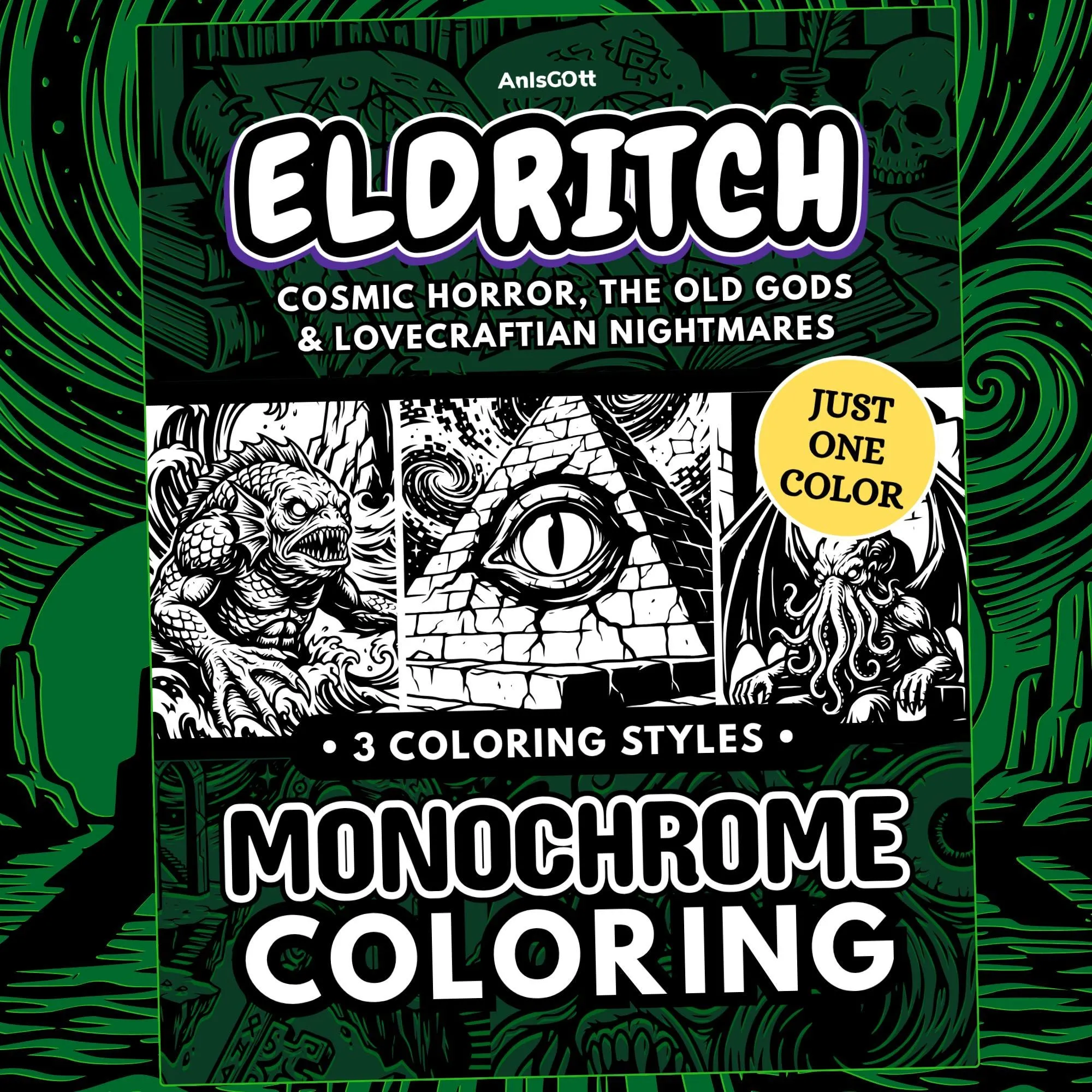 AnIsGOtt Lovecraft Monochrome - Cover Preview - Monochrome Coloring