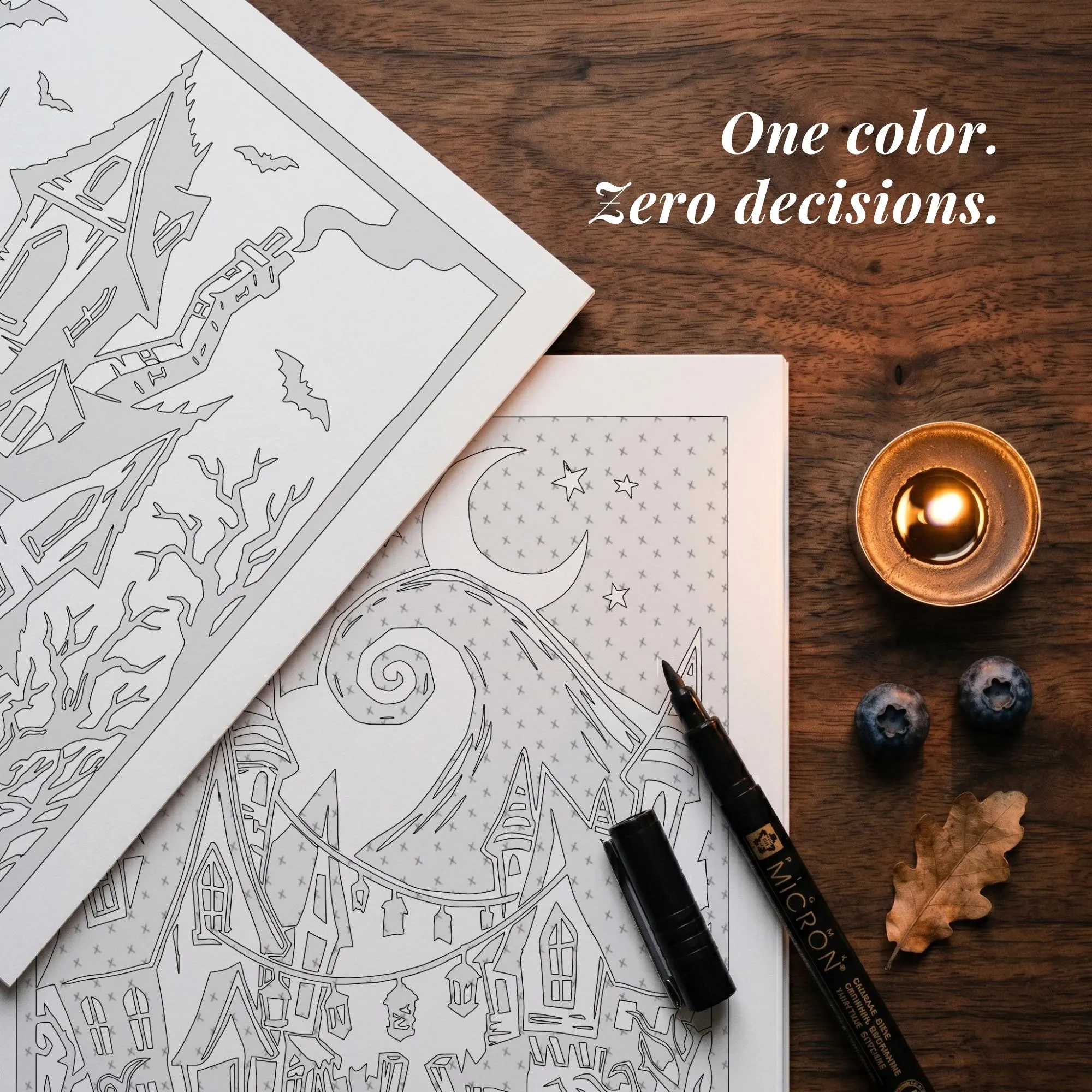 GRIMLORE Halloween Monochrome Coloring Book, Classic Horror, Gothic Adult Coloring Pages, One Color Printable PDF PNG (60+ Designs)