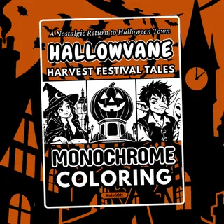 Hallowvane: Harvest Festival Tales Monochrome Coloring Pages