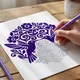 Monochrome Mandala Coloring Book for Relaxation and Focus, Mindful One Color Stress Relief Printable Pages PDF PNG (50 Designs)