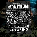 Monstrum: Classic Monsters Monochrome Coloring Pages