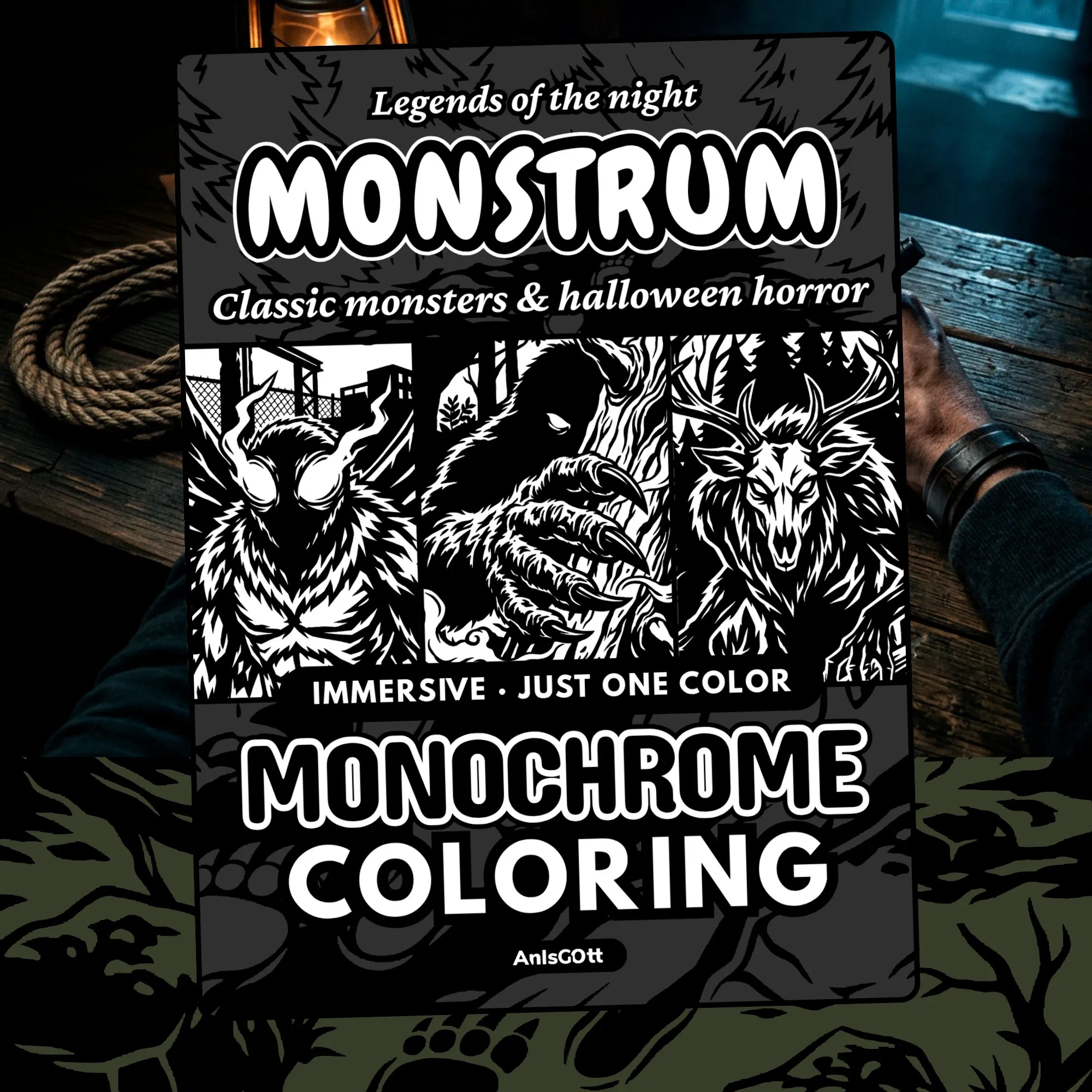 AnIsGOtt Monstrum Monochrome - Cover Preview - Monochrome Coloring