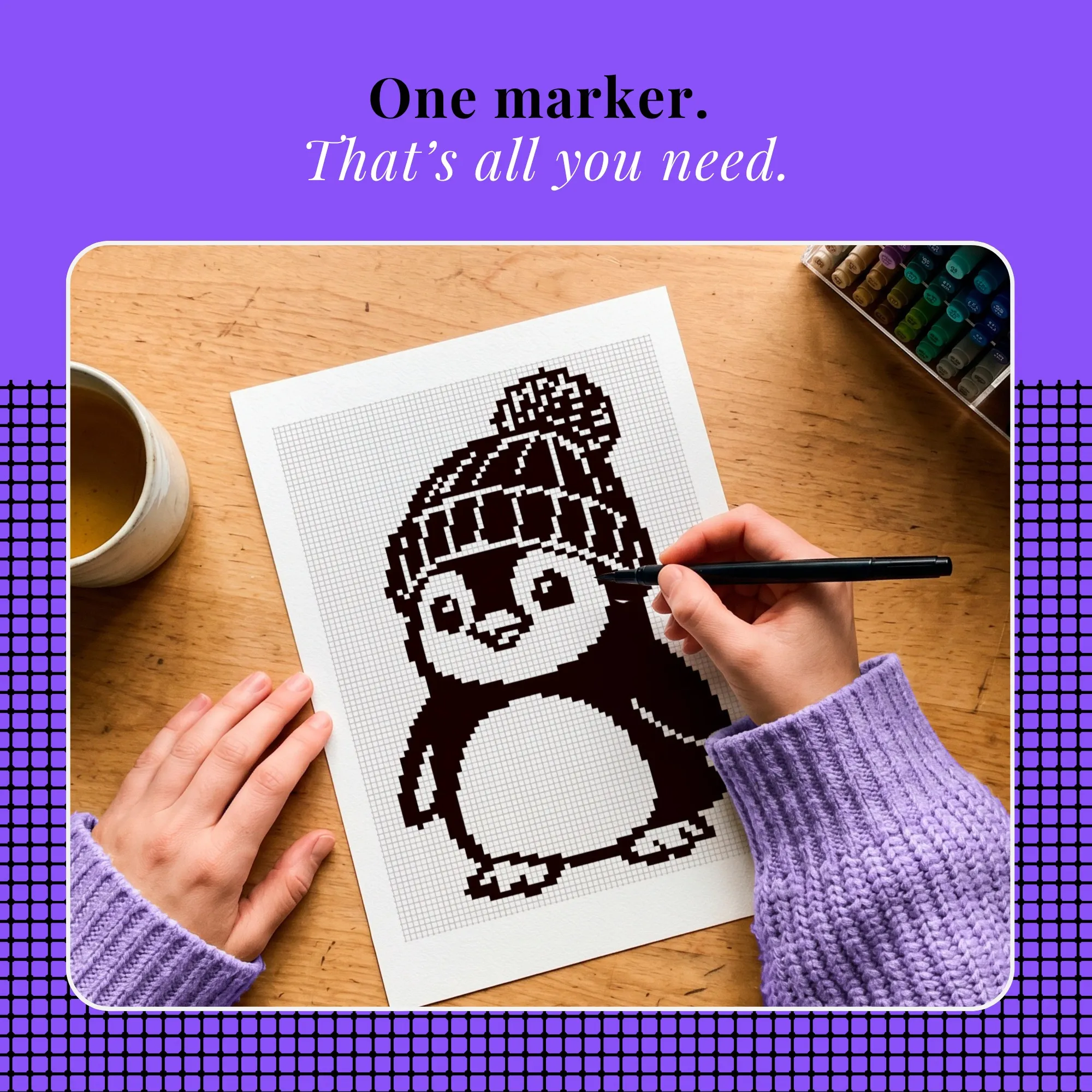 Mystery Mosaics Monochrome Coloring Book, Color by Number Pixel Art Pages for Adults, Cozy Animals, Fantasy, Floral, Ocean PDF (100 Designs)