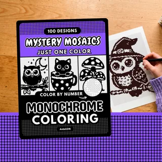 Mystery Mosaics Monochrome Coloring Book