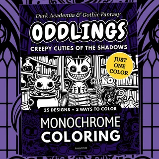 Oddlings: Creepy Cuties Monochrome Coloring Pages