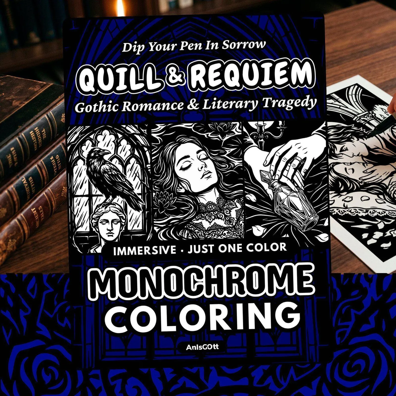 AnIsGOtt Quill & Requiem Monochrome - Cover Preview - Monochrome Coloring