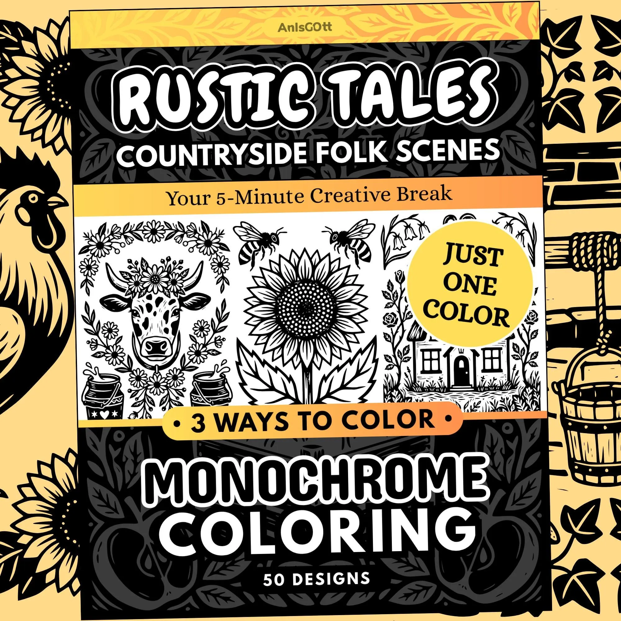 AnIsGOtt Cottagecore Monochrome - Cover Preview - Monochrome Coloring