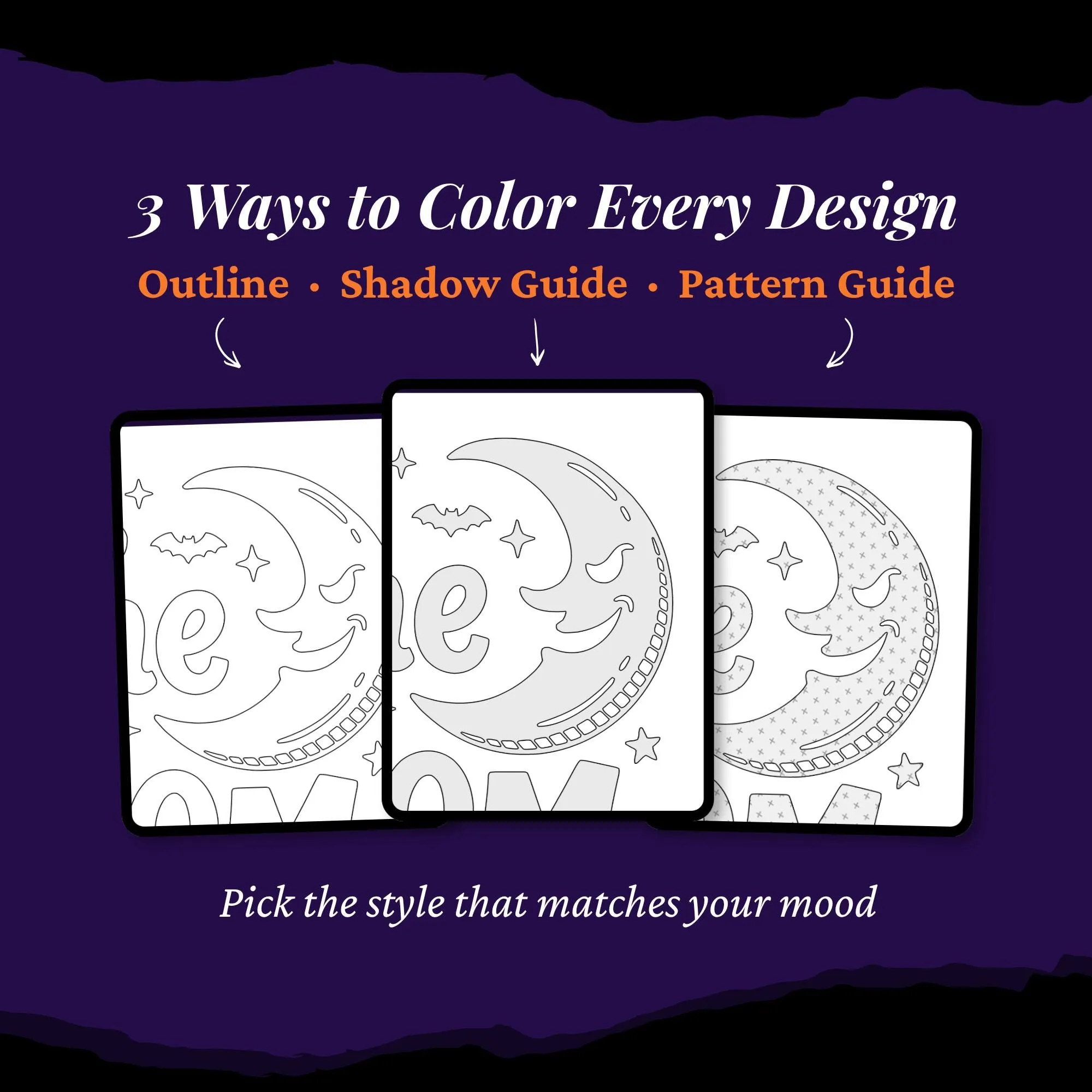 Sassy Halloween Swear Words Monochrome Coloring Book, Spooky Cute Funny Quotes One Color Printable PDF PNG (25 Designs)