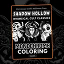 Shadow Hollow: Burtonesque Halloween Town Monochrome Coloring Pages