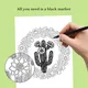 Succulent Serenity Monochrome Coloring Book, Botanical Designs, One Color Stress Relief Printable Pages PDF PNG (50 Designs)