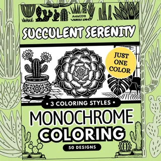 Succulent Serenity: Botanical One Color Coloring Pages