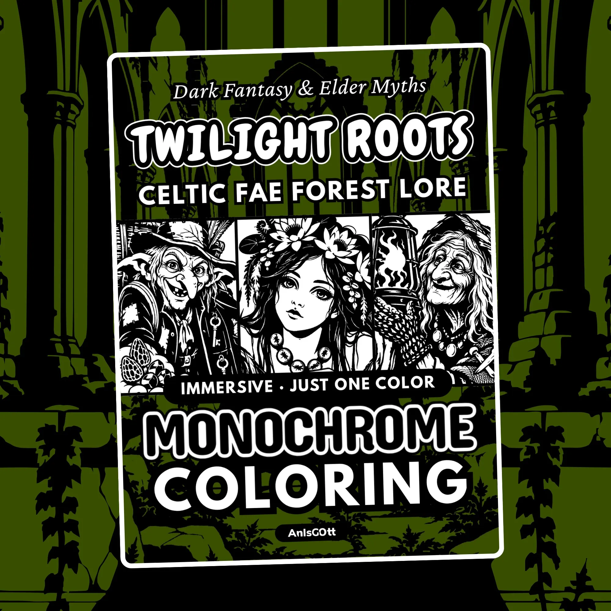 AnIsGOtt Twilight Roots Monochrome - Cover Preview - Monochrome Coloring