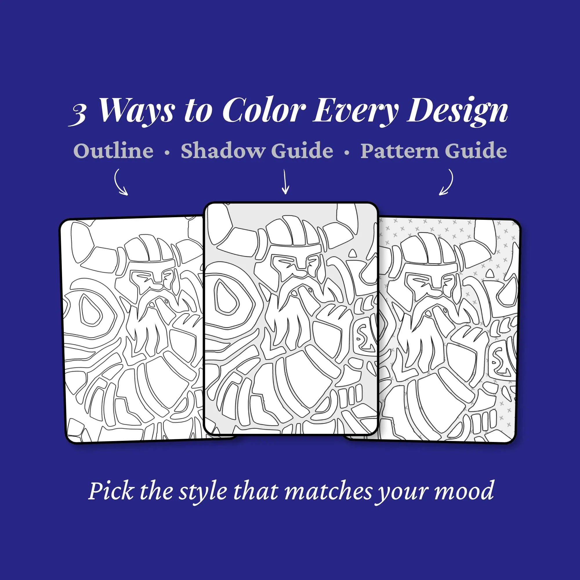 Valhalla Monochrome Coloring Book, Norse Gods, Mythic Beasts, Dark Fantasy, One Color Printable PDF PNG (25 Designs)