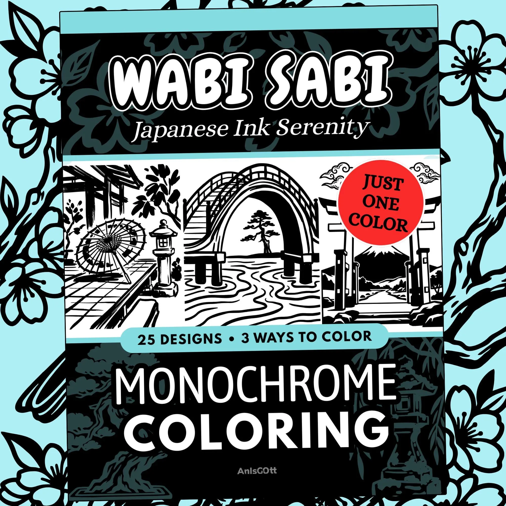 AnIsGOtt Wabi Sabi Monochrome - Cover Preview - Monochrome Coloring