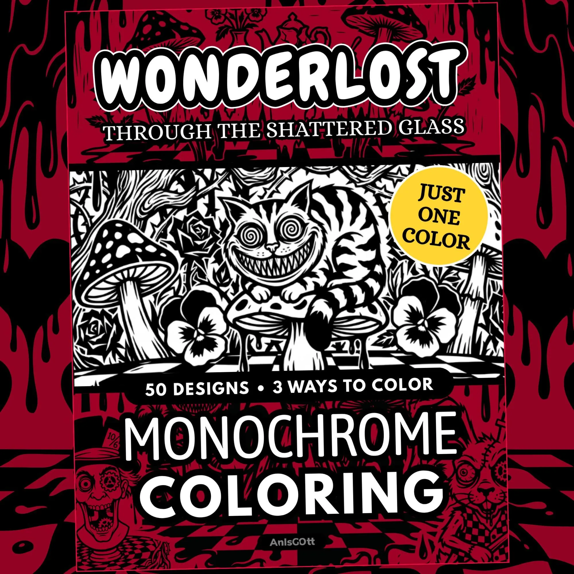 AnIsGOtt Wonderlost Monochrome - Cover Preview - Monochrome Coloring