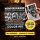 Wunderkammer Monochrome Coloring Book, Halloween Cabinet of Curiosities, Gothic One Color Stress Relief Printable PDF PNG (50 Designs)