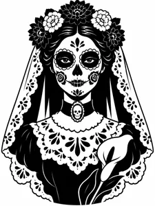 Petal & Bone monochrome coloring page 1