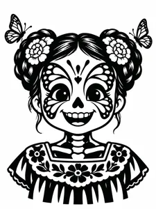 Petal & Bone monochrome coloring page 2