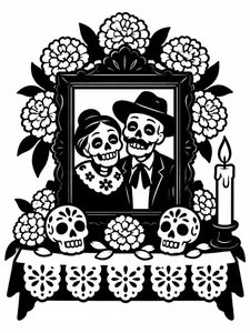 Petal & Bone monochrome coloring page 3
