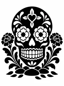 Petal & Bone monochrome coloring page 4