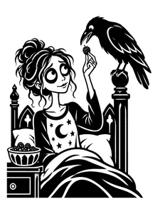 Gloom & Cocoa monochrome coloring page 5