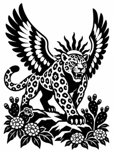 Petal & Bone monochrome coloring page 5