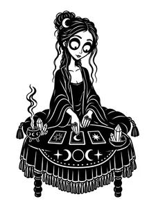 Gloom & Cocoa monochrome coloring page 7