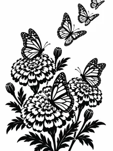 Petal & Bone monochrome coloring page 7