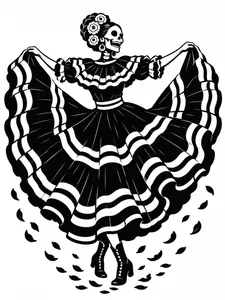Petal & Bone monochrome coloring page 9