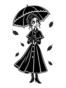 Gloom & Cocoa monochrome coloring page 10
