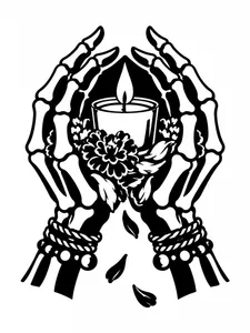 Petal & Bone monochrome coloring page 10