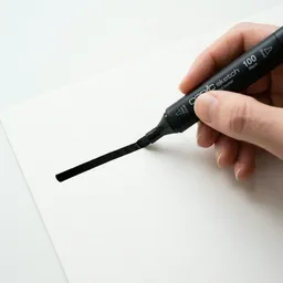 Marker ink on smooth paper