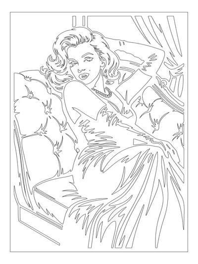 Classic Outline monochrome coloring style