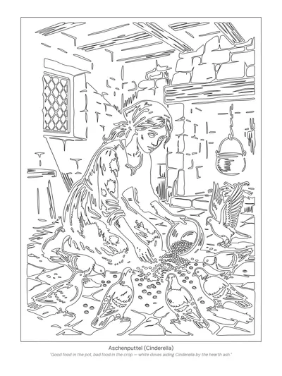 Classic Outline monochrome coloring style