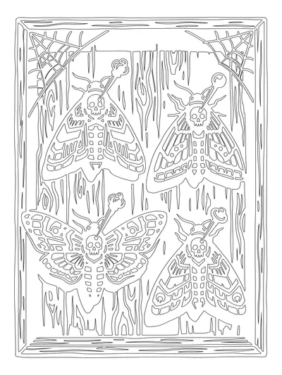 Classic Outline monochrome coloring style