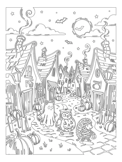 Classic Outline monochrome coloring style