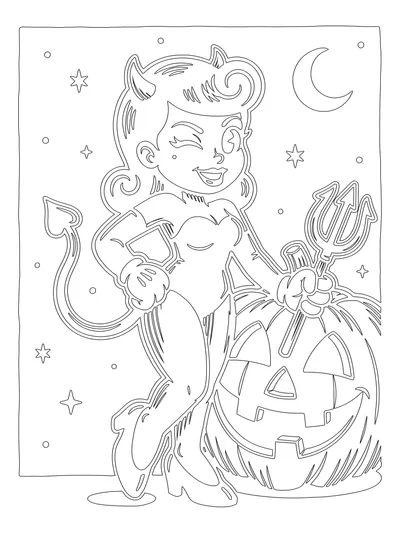 Classic Outline monochrome coloring style
