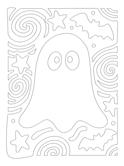 Classic Outline monochrome coloring style